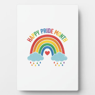 Happy Pride Month Rainbow Vintage Engraving Design Plaque