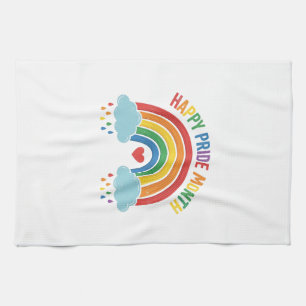 Happy Pride Month Rainbow Vintage Engraving Design Tea Towel
