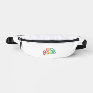 Happy Pride Vintage Rainbow Typography Shirt_1 Bum Bags