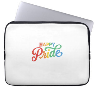 Happy Pride Vintage Rainbow Typography Shirt_1 Laptop Sleeve