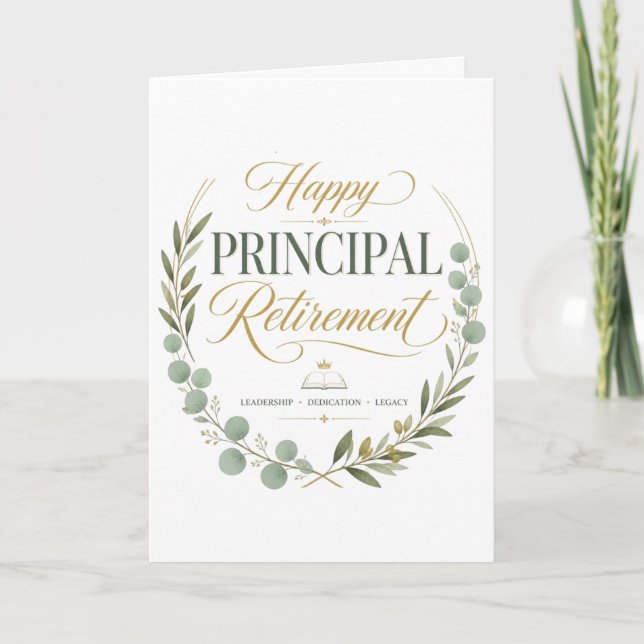 Happy Principal Retirement Gift Card (Front)