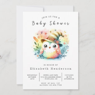 Happy Printable Owl Baby Shower Invitation