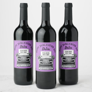 Happy Publication Day Personalised Pink Wine Label