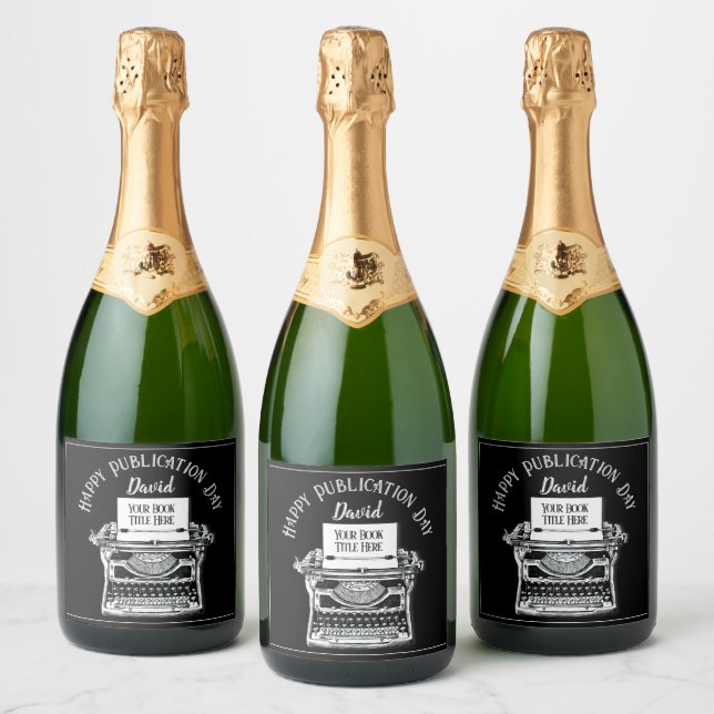 Happy Publication Day Personalised Sparkling Wine Label (Bottles)