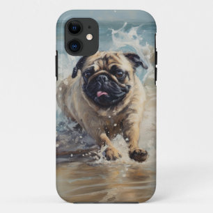 Happy Pug at the Beach Case-Mate iPhone Case