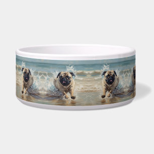 Happy Pug at the Beach customisable