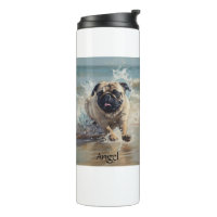 Happy Pug  at the Beach customisable