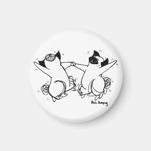 Happy Pug Dance Magnet