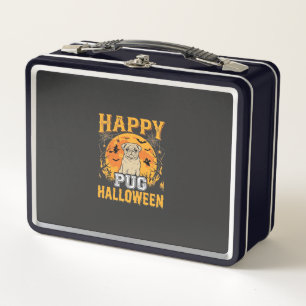 Happy Pug Halloween Spooky Dog Design_1 Metal Lunch Box