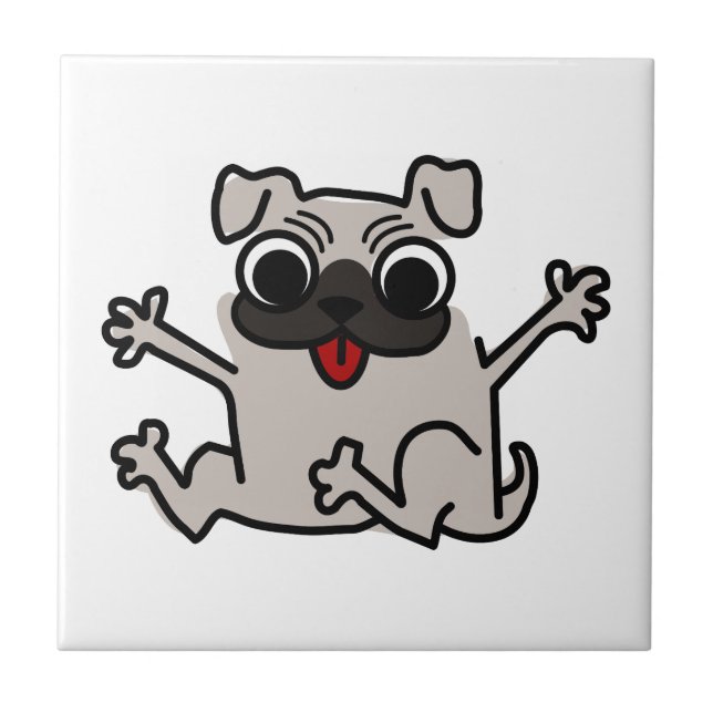 Happy Pug Tile (Front)