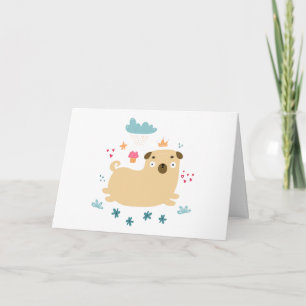 Happy Puggy Greeting Card (Blank)