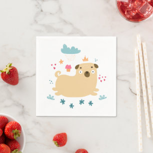 Happy Puggy Paper Napkins