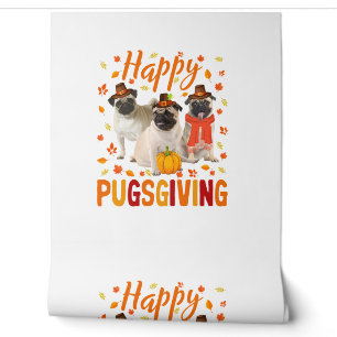 Happy Pugsgiving Cute Thanksgiving Pug Dog Wears P Wallpaper