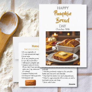 Happy Pumpkin Bread Day October 30th Postcard