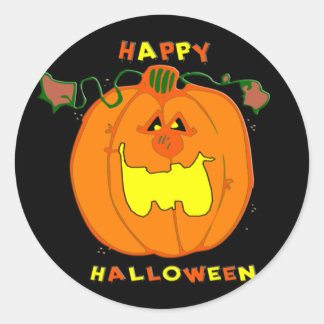 Happy Pumpkin Classic Round Sticker