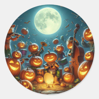 Happy Pumpkin Party Classic Round Sticker