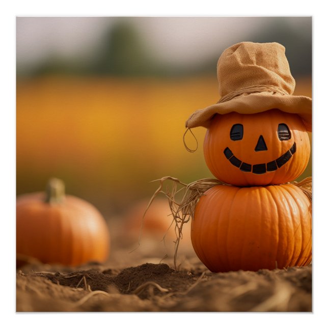 Happy pumpkin scarecrow poster (Front)