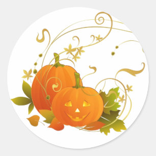 Happy Pumpkins Classic Round Sticker