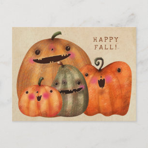 Happy Pumpkins - Cute Halloween Postcard