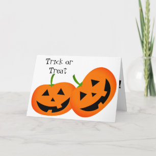 Happy Pumpkins, Halloween Folded Greeting Card