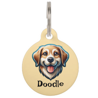 "Happy Pup Custom Tag - Add Name & Contact Info!"