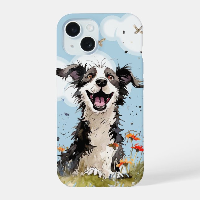 Happy Pup iPhone 15 Case (Back)