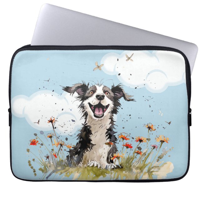 Happy Pup Laptop Sleeve (Front)