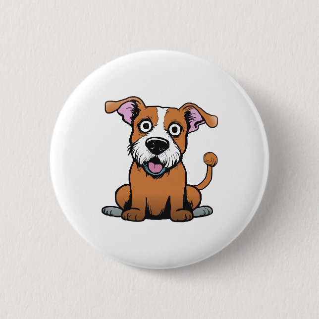 Happy Pup Parade 6 Cm Round Badge (Front)