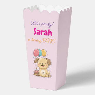 Happy Puppy, 1st Birthday, Girl, Party Favour Box