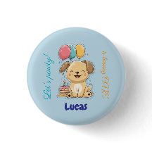 Happy Puppy, Boy, Let's Pawty, 1st Birthday