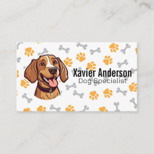 Happy Puppy Dog Bones and Paws Business Card