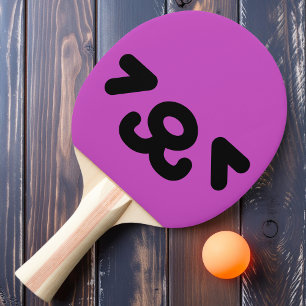 Happy Puppy Face Purple  Ping Pong Paddle