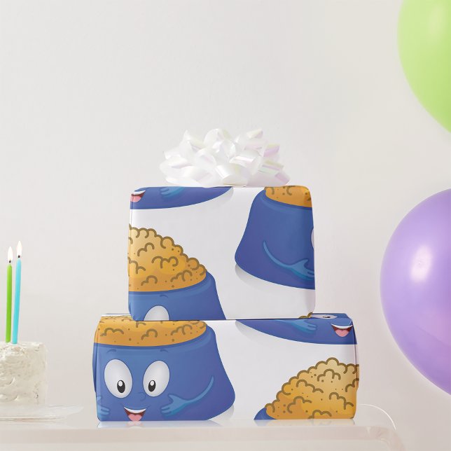 Happy Puppy Food Bowl Wrapping Paper (Creator Uploaded)