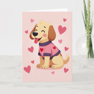 Happy Puppy Hearts Card