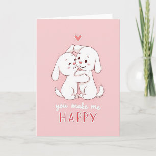Happy Puppy Hug Love Card