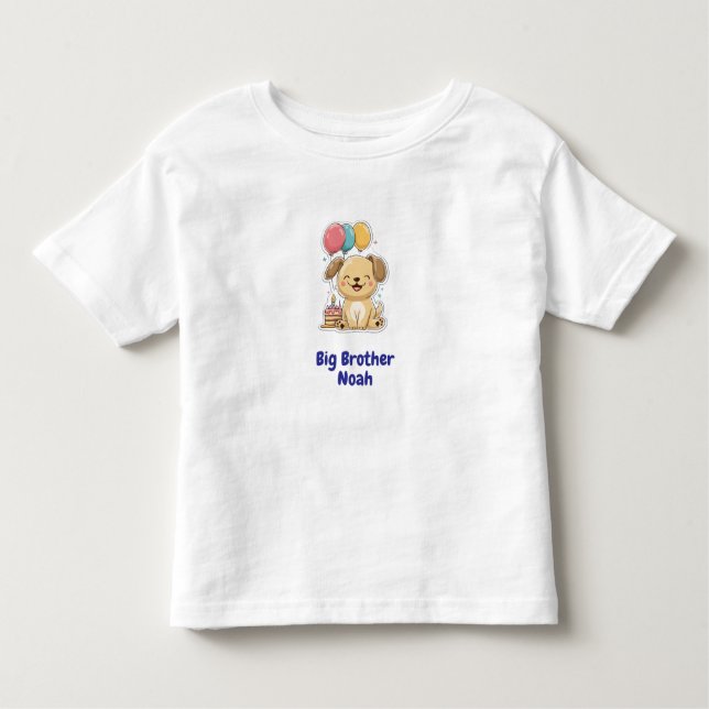 Happy Puppy, Let's Pawty, 1st Birthday, Brother,  Toddler T-Shirt (Front)