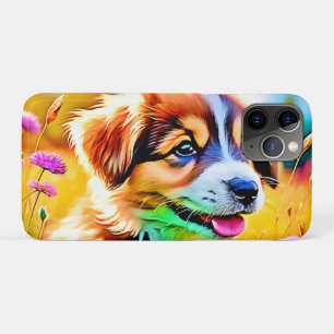Happy Puppy Meadow Design Case-Mate iPhone Case