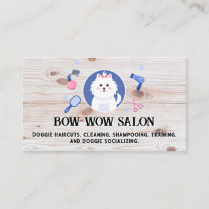 Happy Puppy Salon   Wooden Boards Business Card