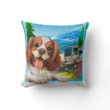Happy Puppy Throw Pillow