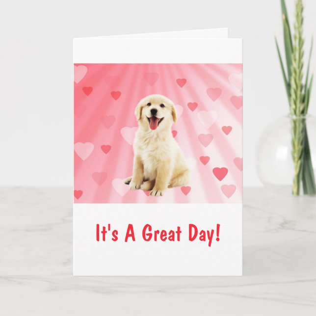 Happy Puppy Valentine's Day Holiday Card (Front)