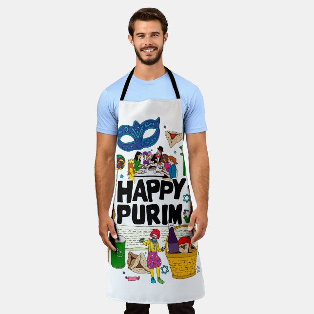 Happy Purim Apron (Worn)