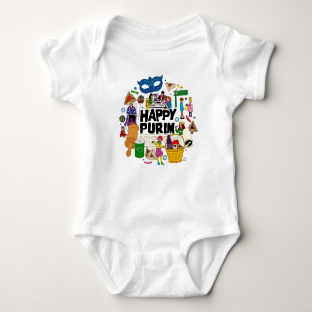 Happy Purim  - Baby  Bodysuit (Front)