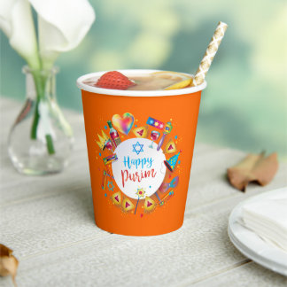 Happy Purim Basket Gifts, Decoration, Ornaments Paper Cups