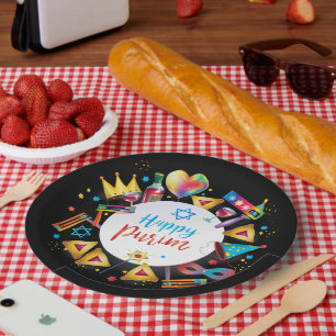 Happy Purim Basket Gifts, Decoration, Ornaments Paper Plate