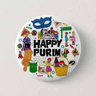 Happy Purim Button