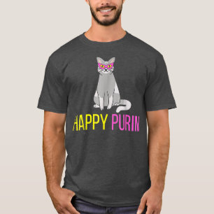 Happy Purim Cat Funny Costume Jewish holiday  T-Shirt