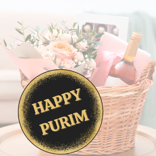 Happy Purim Classic Round Sticker