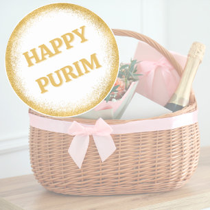 Happy Purim Classic Round Sticker