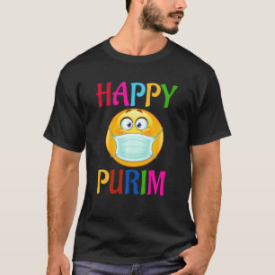Happy Purim Costume Funny Jewish Face Mask T-Shirt