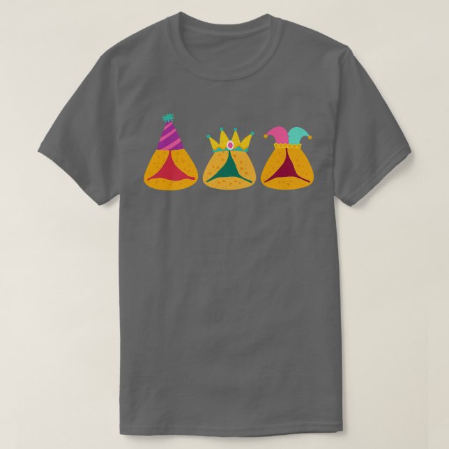 Happy Purim Costume Idea Cute Hamantaschen Jewish  T-Shirt (Design Front)